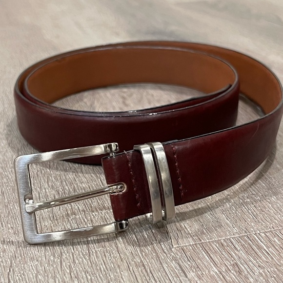 Men’s 36 Florsheim Genuine Italian Leather Made in Italy Brown Classic Belt - Picture 3 of 9